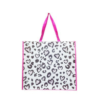 Sac shopping rectangulaire tissé grande taille Léopard Animal Series
