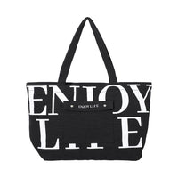 Sac cabas en toile noir Alphabet Series
