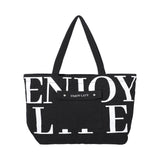 Sac cabas en toile noir Alphabet Series