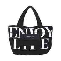 Mini sac bandoulière en toile noir Alphabet Series