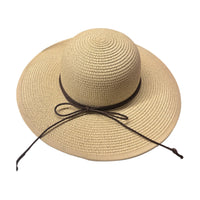 Chapeau de paille bords larges avec nœud papillon beige Hat Series