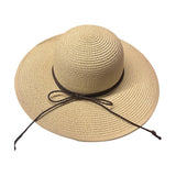 Chapeau de paille bords larges avec nœud papillon beige Hat Series