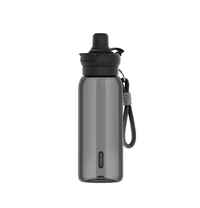 Bouteille plastique noire 700ml avec paille et sangle Solid Color Series
