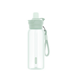 Bouteille plastique verte claire 700ml avec paille et sangle Solid Color Series