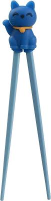 Baguettes pour enfants 20cm Chat porte bonheur bleu Tokyo Design Studio