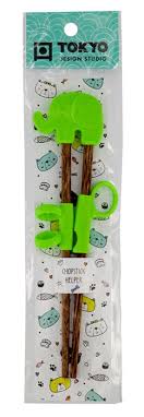 Baguettes pour enfants 20cm Elephant vert Tokyo Design Studio