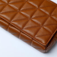Sac bandoulière matelassé marron