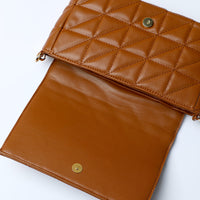 Sac bandoulière matelassé marron